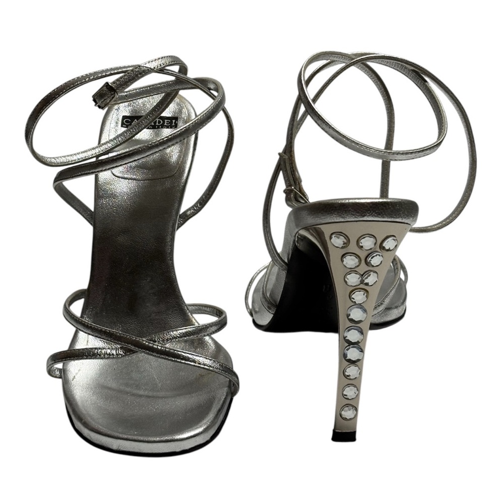 Casadei Silver Strappy Heels